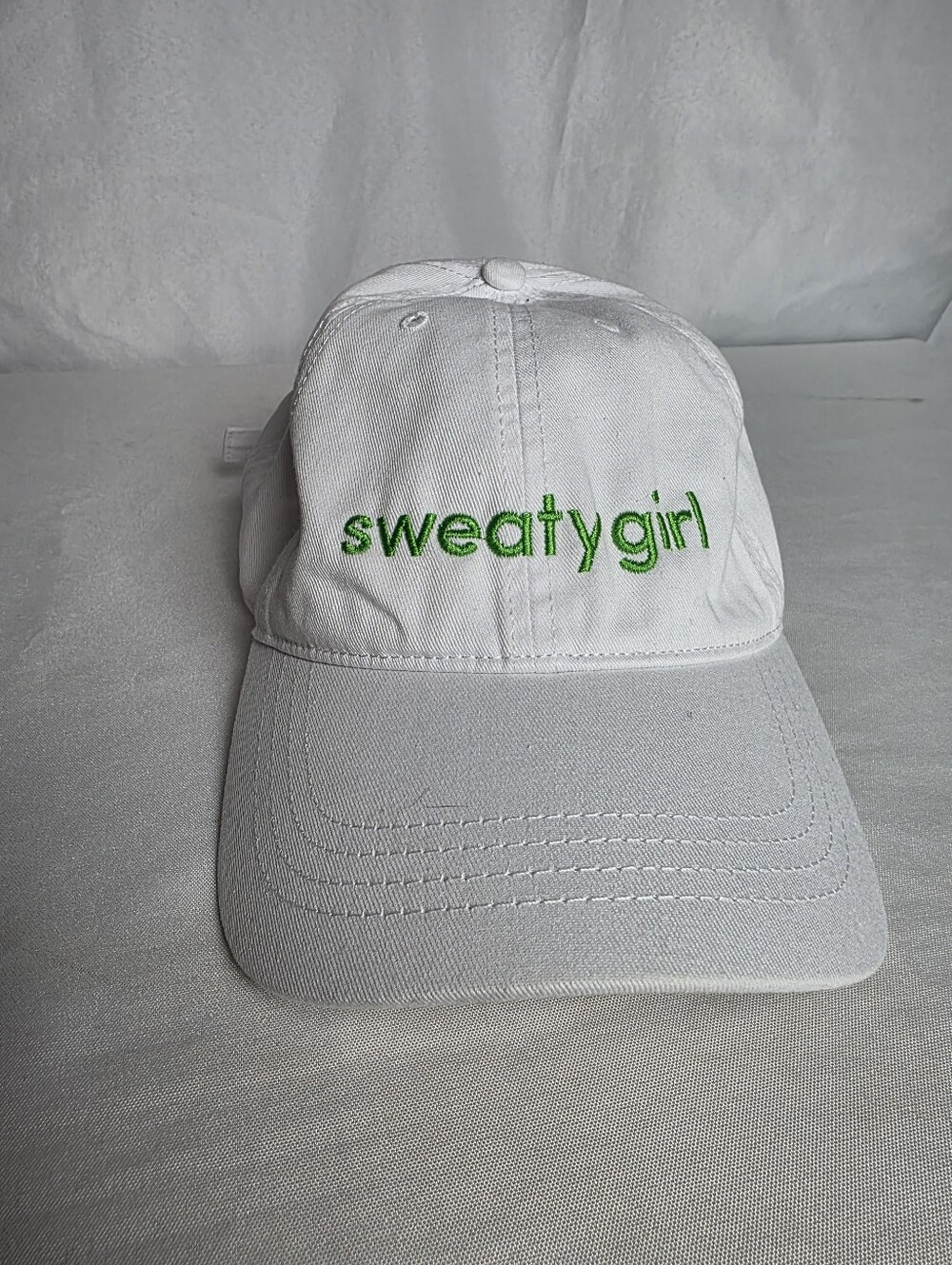 NWOT White Sweaty Girl Cap America Adjustable Hat